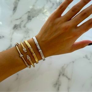 Cable rope Yurman inspired sterling silver & gold vermil plated bracelets